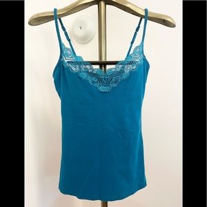EXPRESS teal stretch lace bra cami